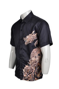 R203 sublimation printed shirts personal design dragon pattern shirts products design supplier company